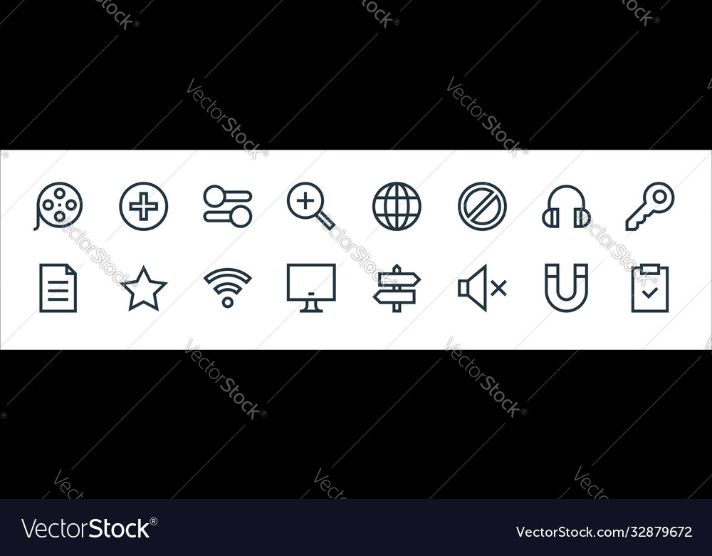 Web essentials line icons linear set quality vector image Web essentials line icons linear set quality