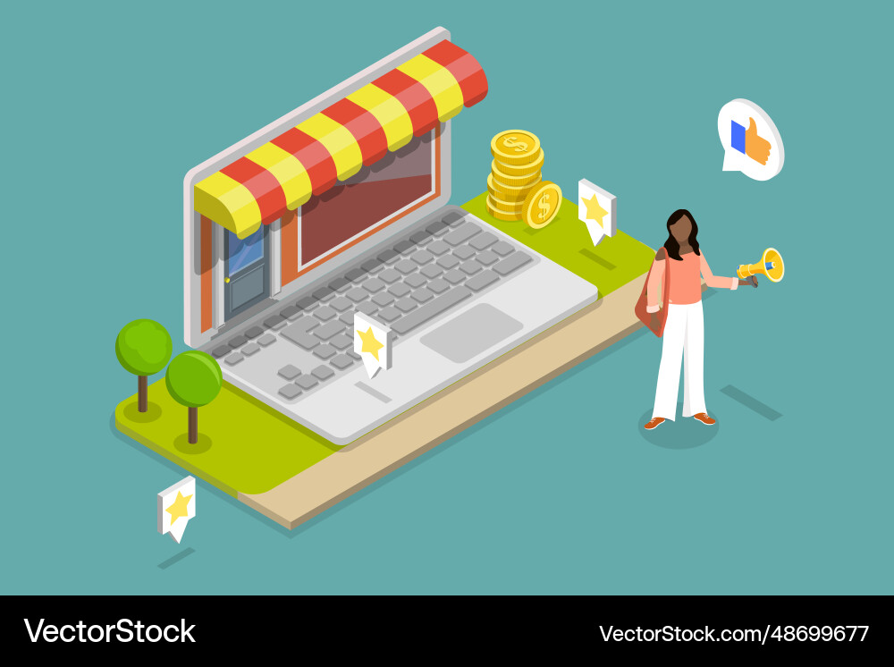 3d isometric flat conceptual Royalty Free Vector Image
