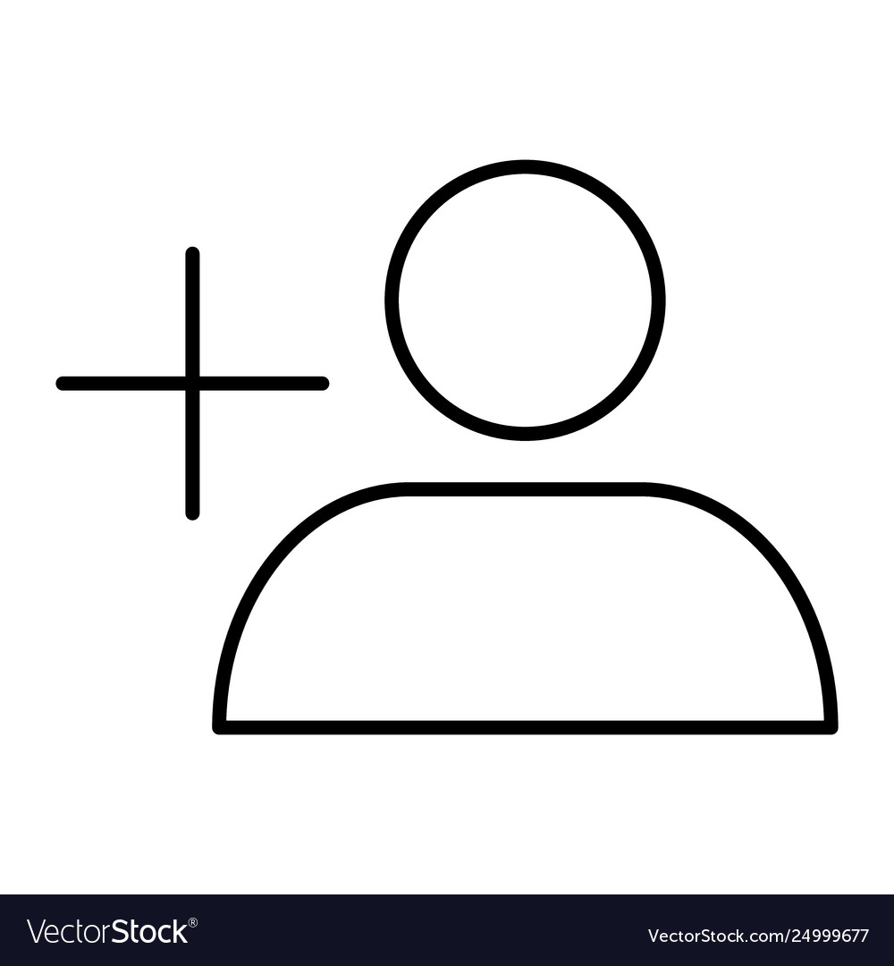 Add user thin line icon profile vector image Add user thin line icon profile