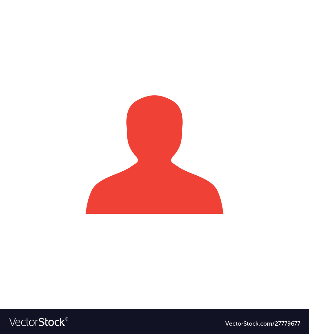 Avatar rote Ikone auf weißem Hintergrund flach vector image Avatar rote Ikone auf weißem Hintergrund flach