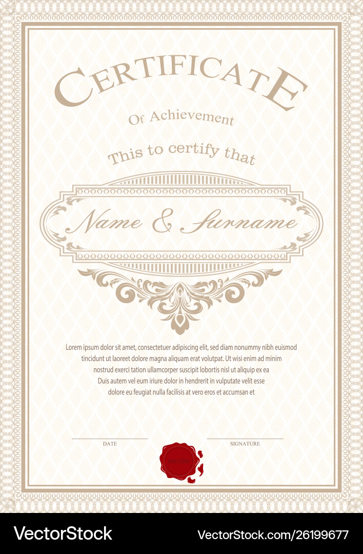 Certificate Royalty Free Vector Image - VectorStock