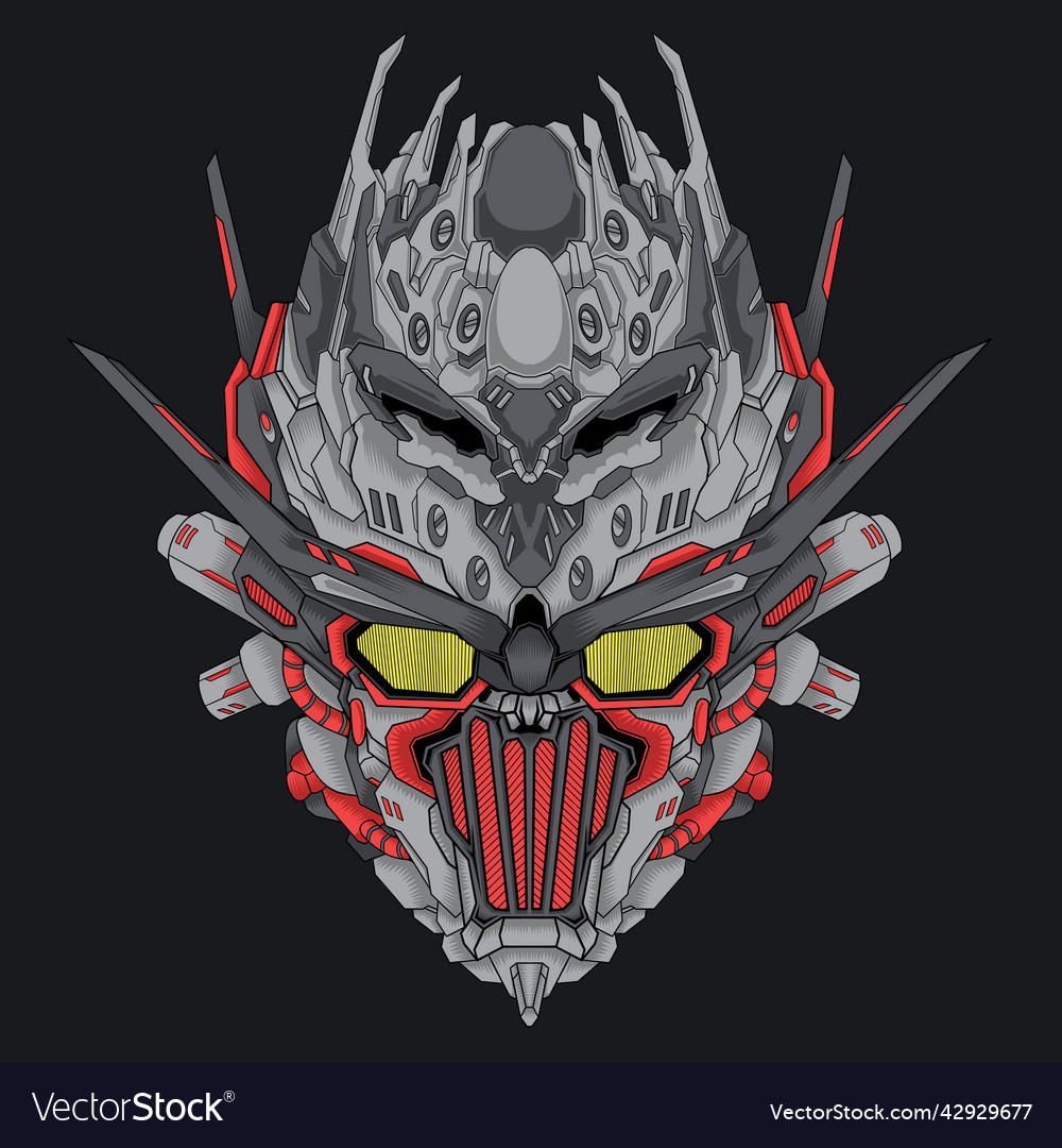 Cyber style robot head Royalty Free Vector Image