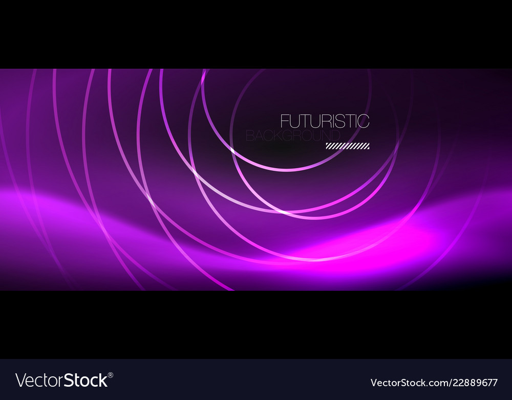 Dark abstract background with glowing neon circles Vector Image Dark abstract background with glowing neon circles