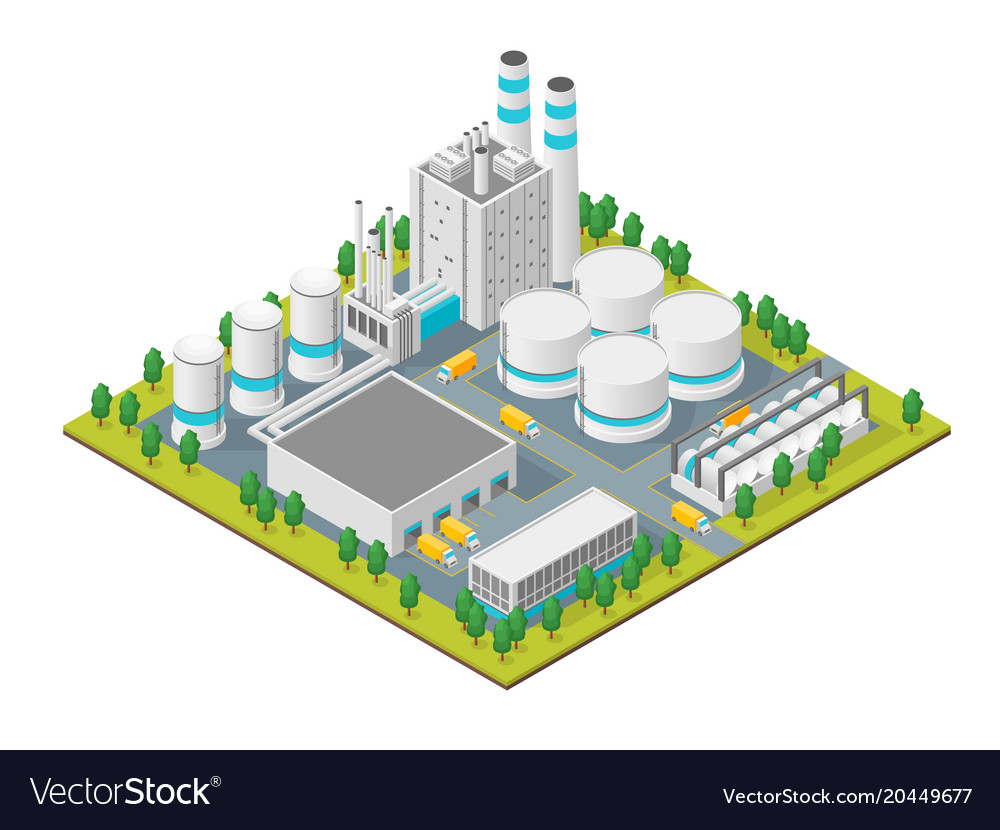 Download Factory concept 3d isometric view Royalty Free Vector Image