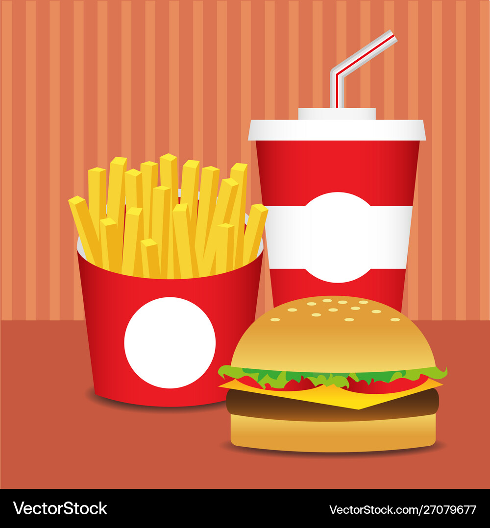 Fast food set 1 Royalty Free Vector Image - VectorStock