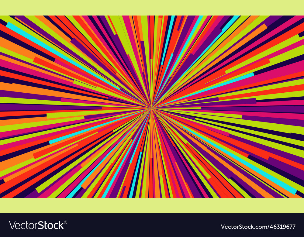 Firework multicolored line gradient ray burst vector image Firework multicolored line gradient ray burst