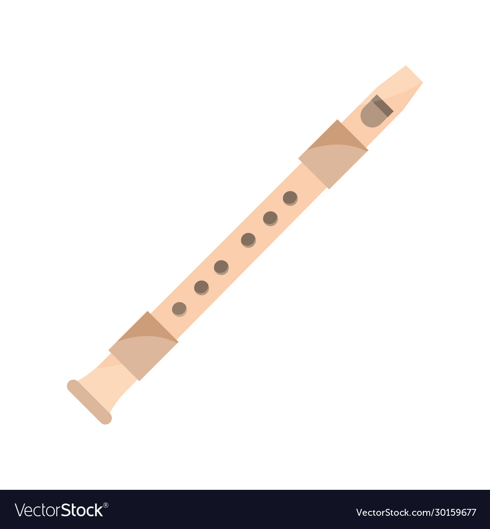 Flute wind musical instrument isolated icon Vector Image