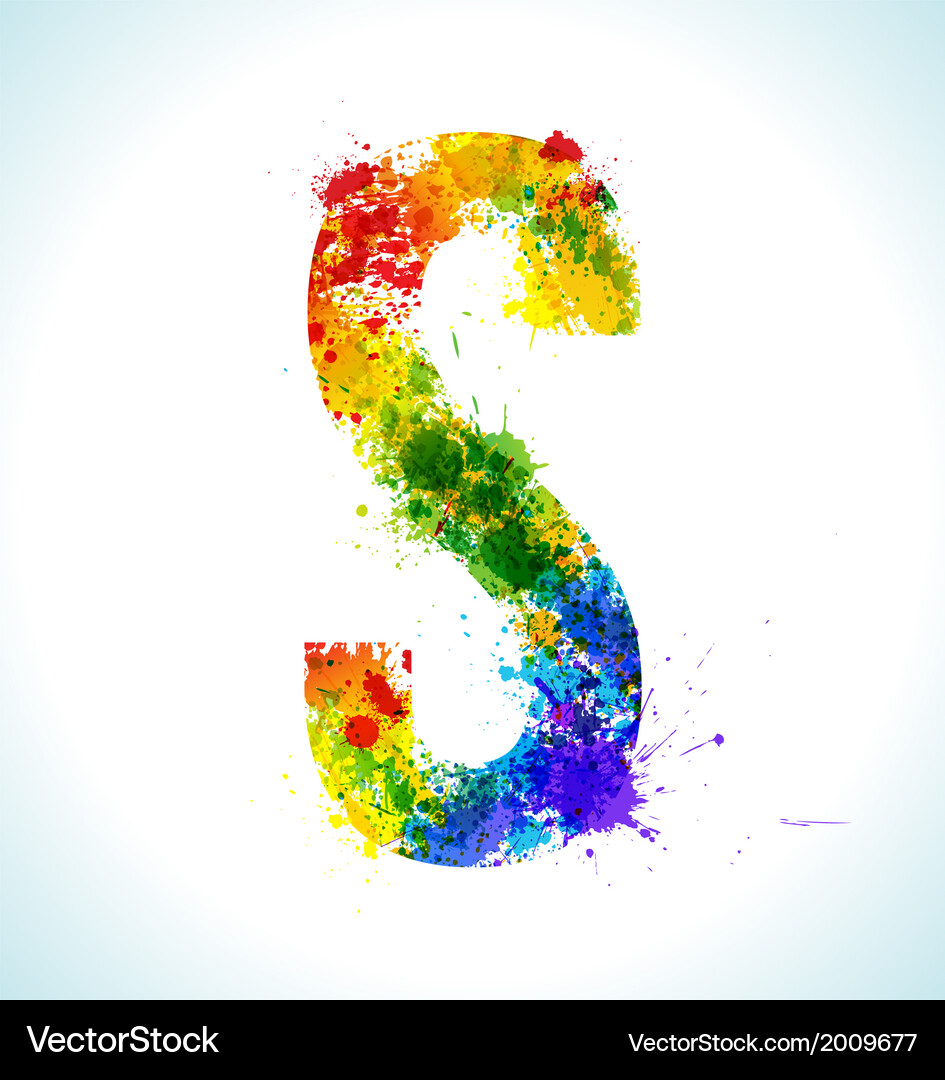 Gradient splashes font Royalty Free Vector Image