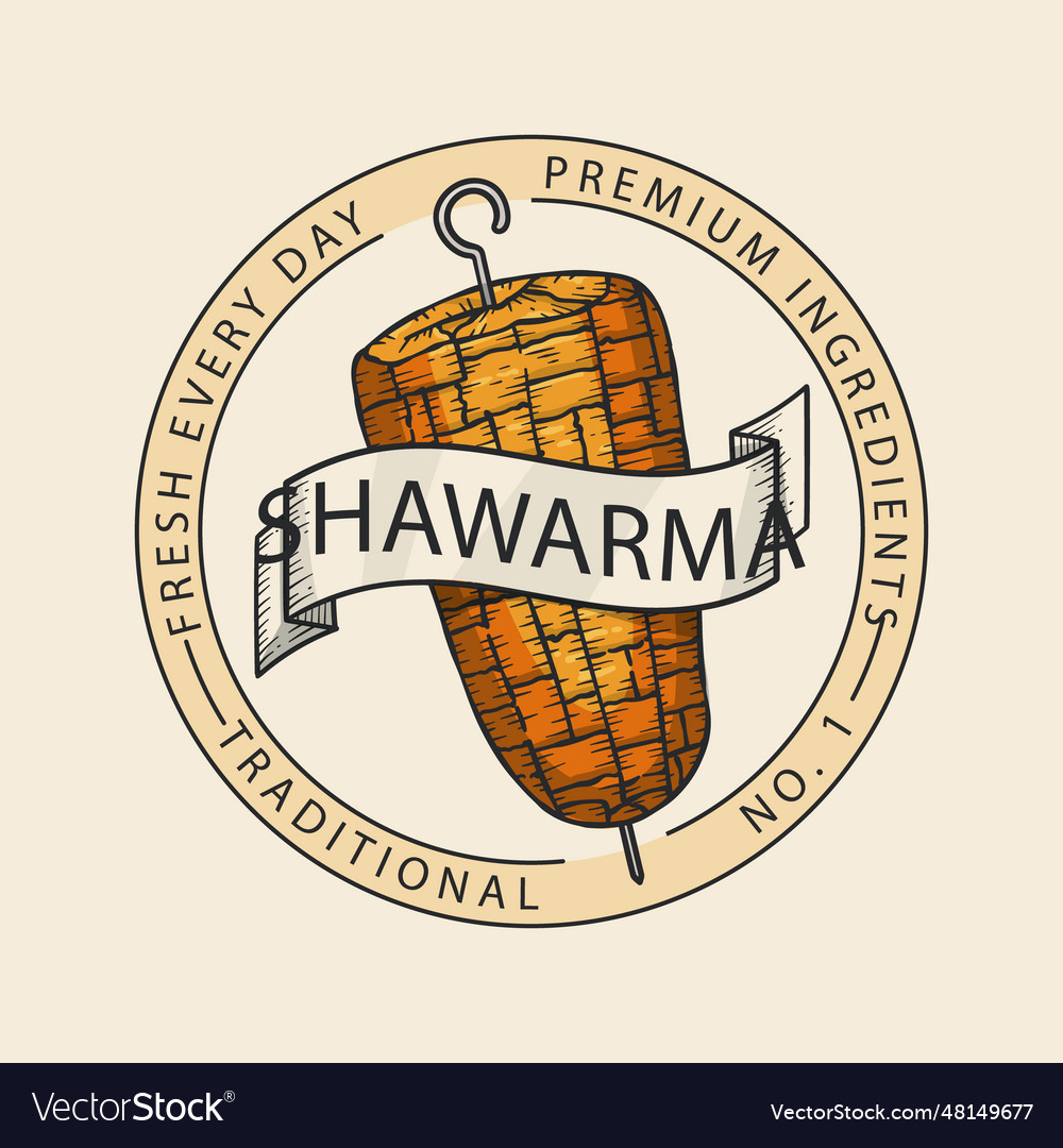 Hand drawn shawarma logo template