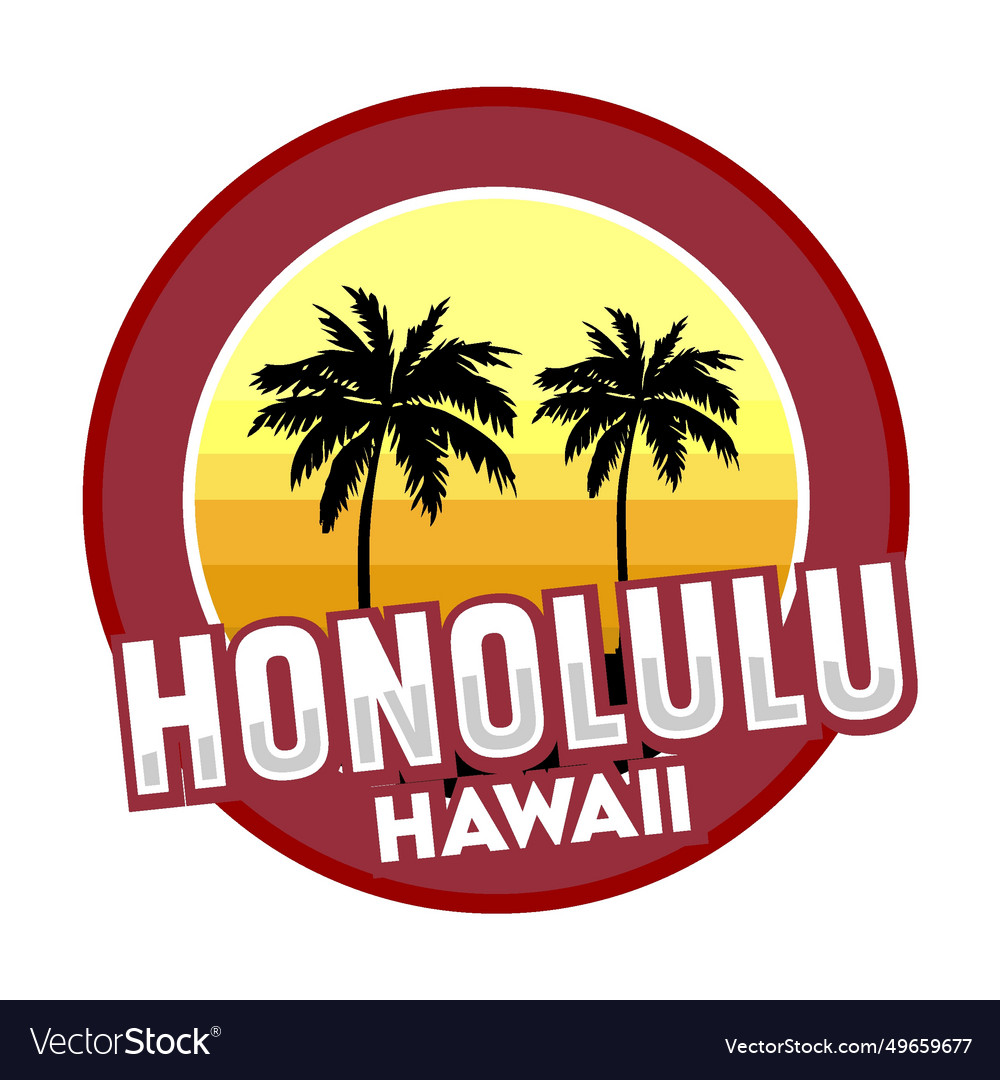 Honolulu hawaii united states of america Vector Image