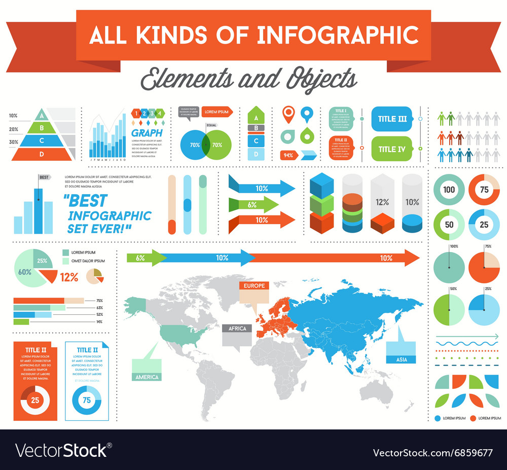 Infographics elements and objects big huge set all