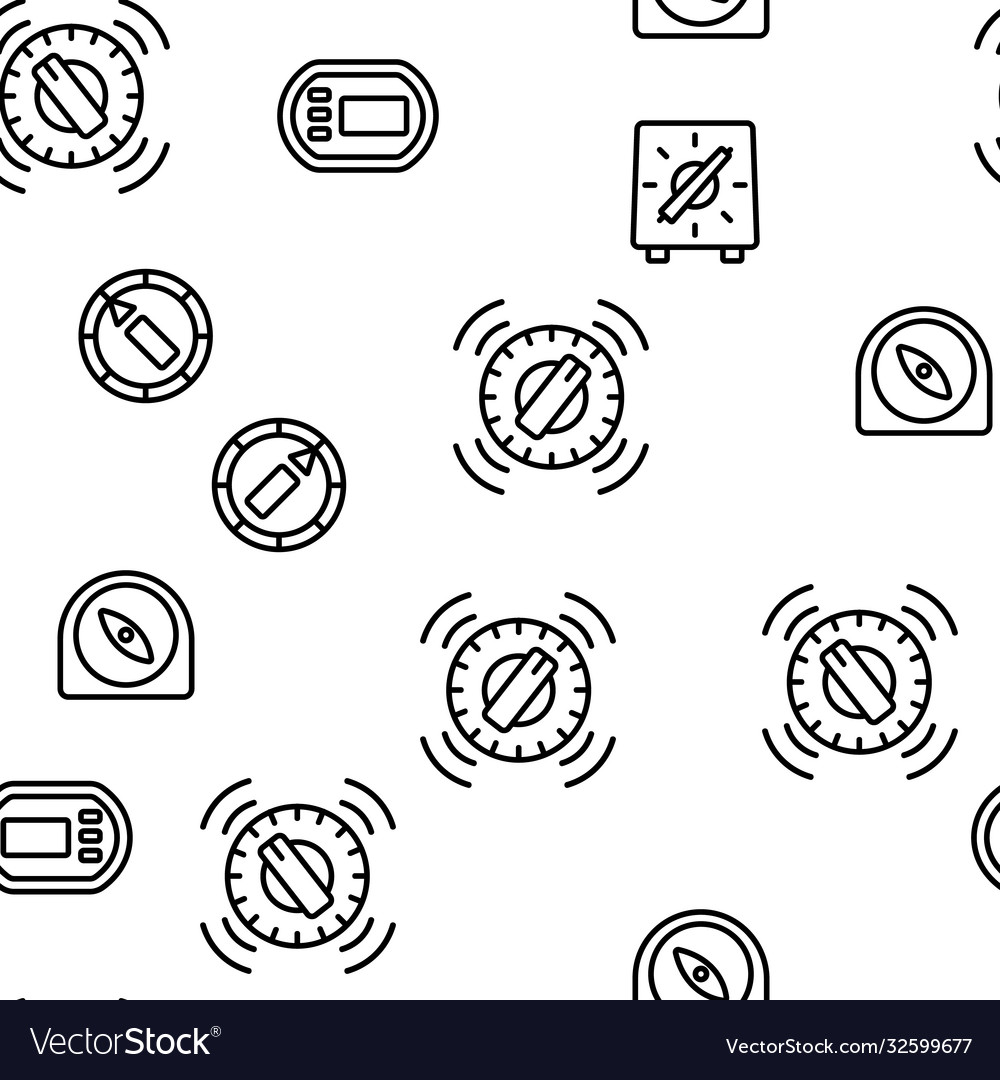 Kitchen timer tool seamless pattern