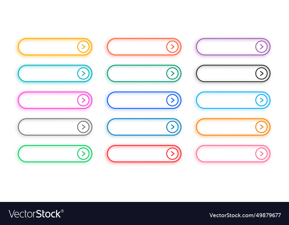 Line style colorful app button sign with blank