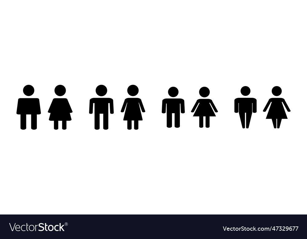 Man And Woman Icon Set Male And Female Symbol Vector Image