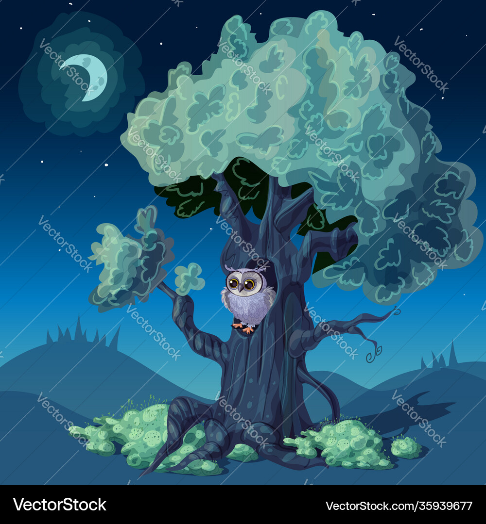Night forest design Royalty Free Vector Image - VectorStock