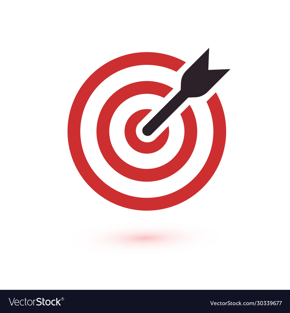 Red aim arrow idea concept perfect hit winner Vector Image