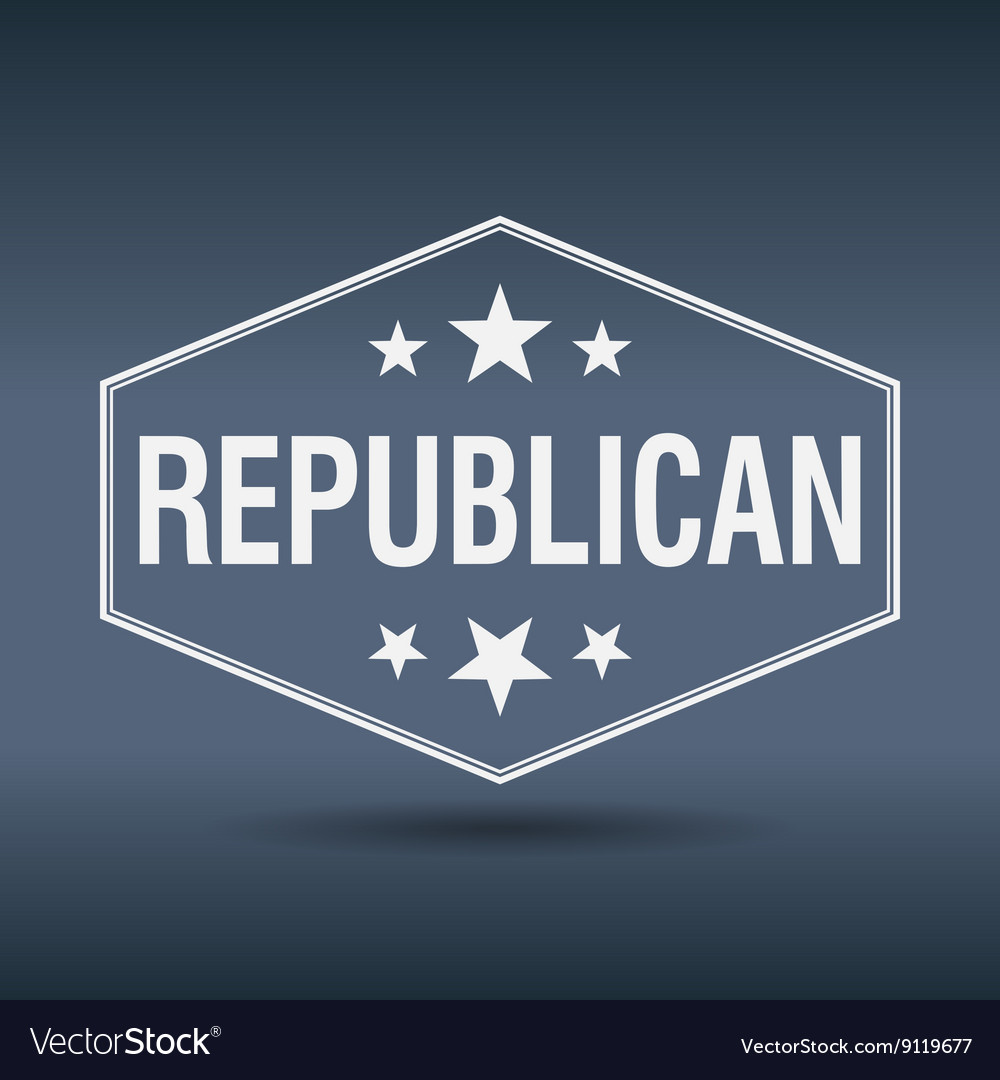 Republican hexagonal white vintage retro style