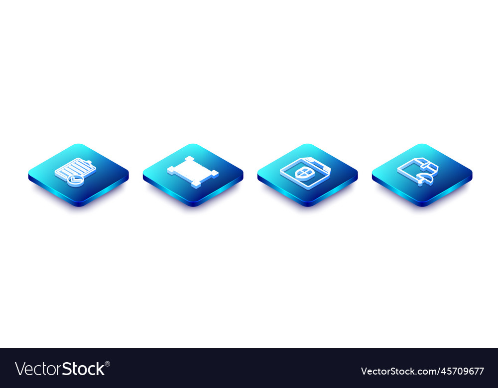 Set isometric line verification of delivery list vector image Set isometric line verification of delivery list