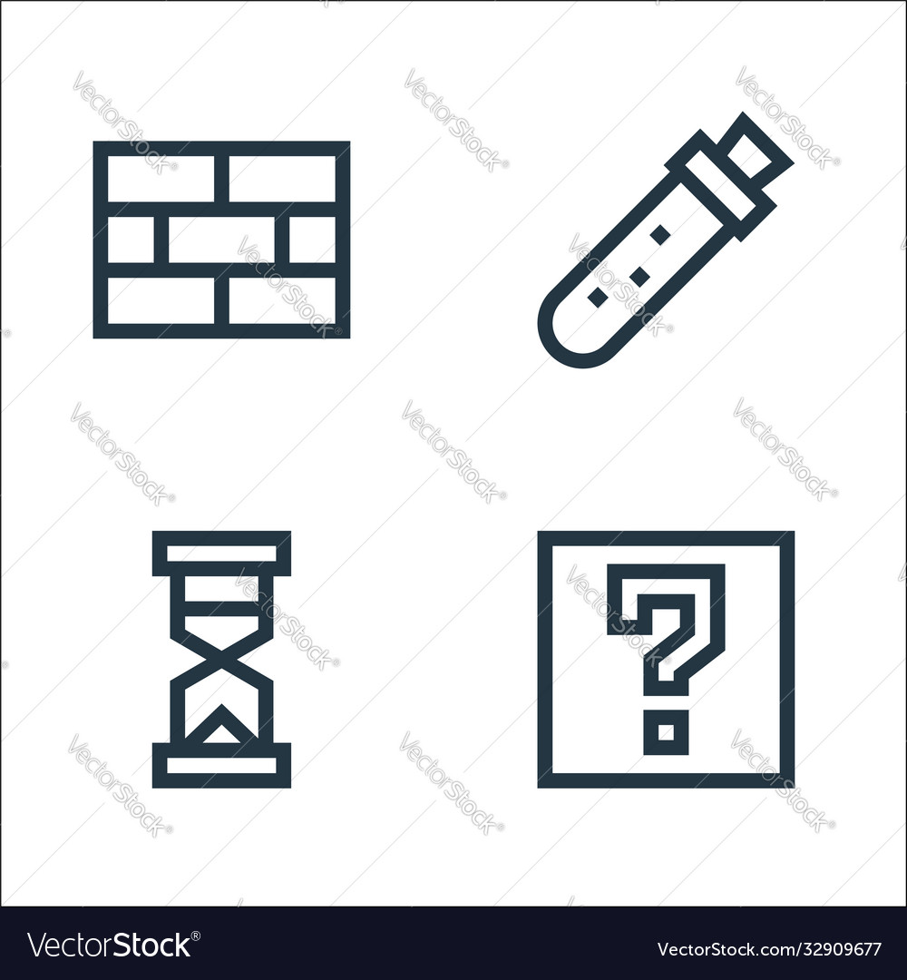 Video game elements line icons linear set quality vector image Video game elements line icons linear set quality