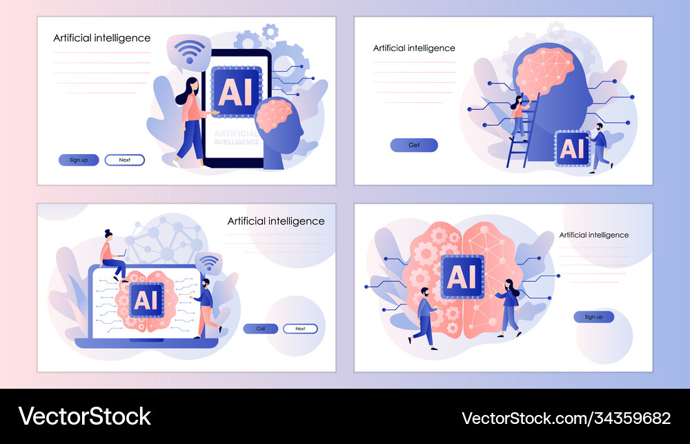 Ai artificial intelligence concept digital brain Vector Image
