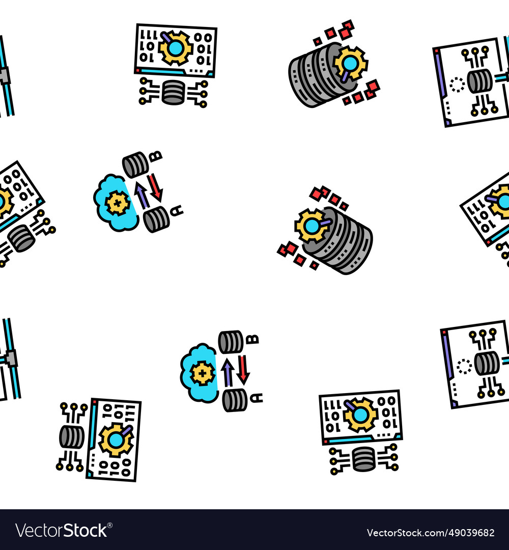 Database administrator server seamless pattern Vector Image Database administrator server seamless pattern