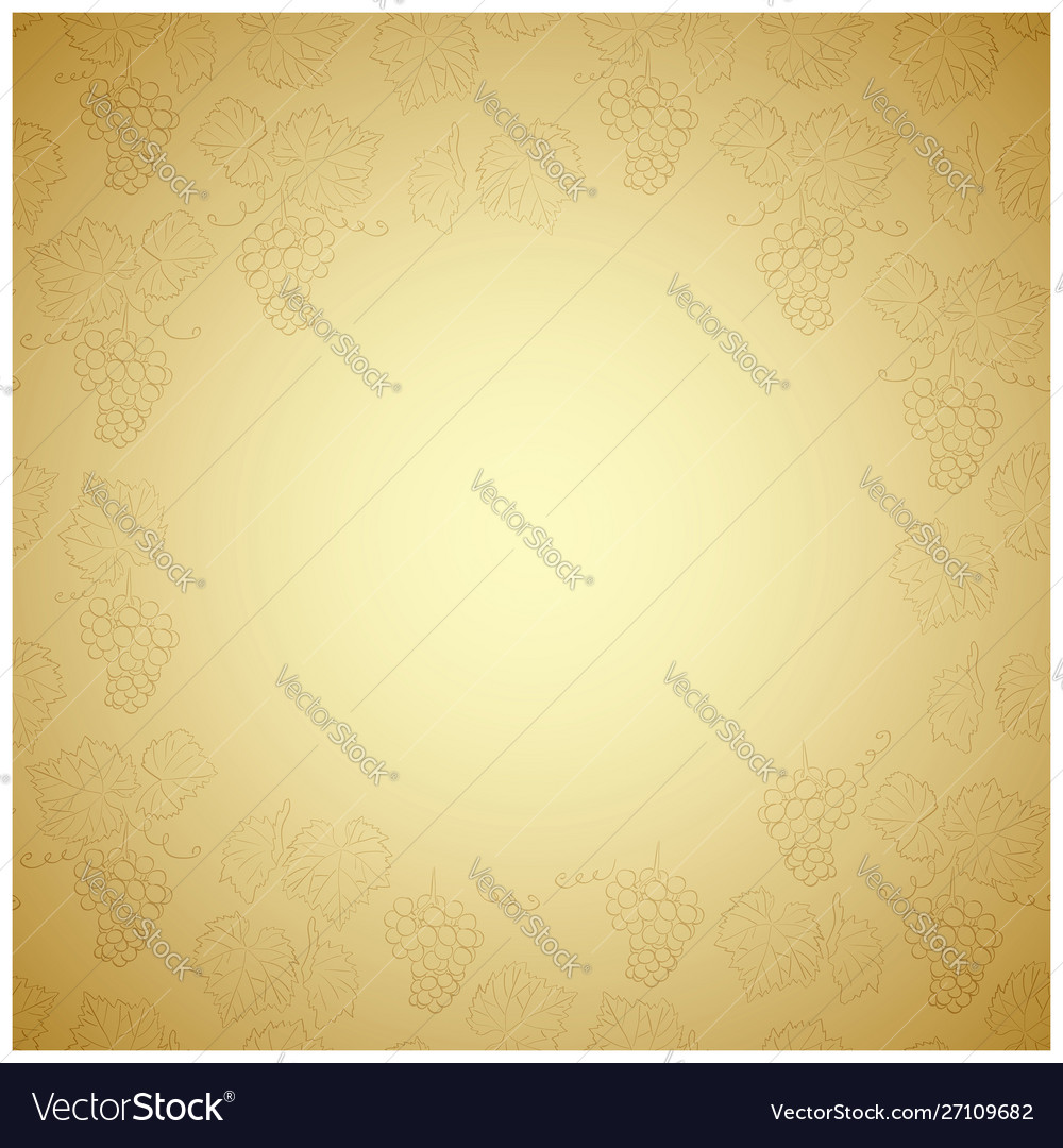 Golden background with grape frame