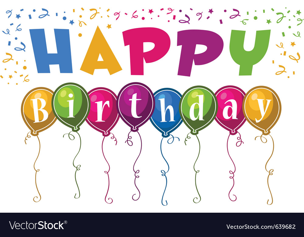 Happy Birthday Balloons Royalty Free Vector Image