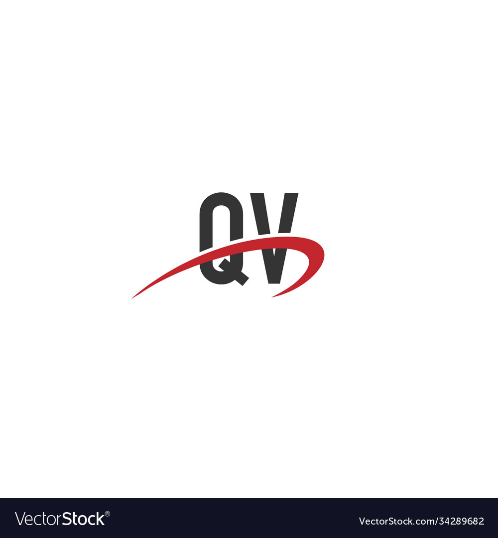 Initial letter qv linked swoosh monogram logo