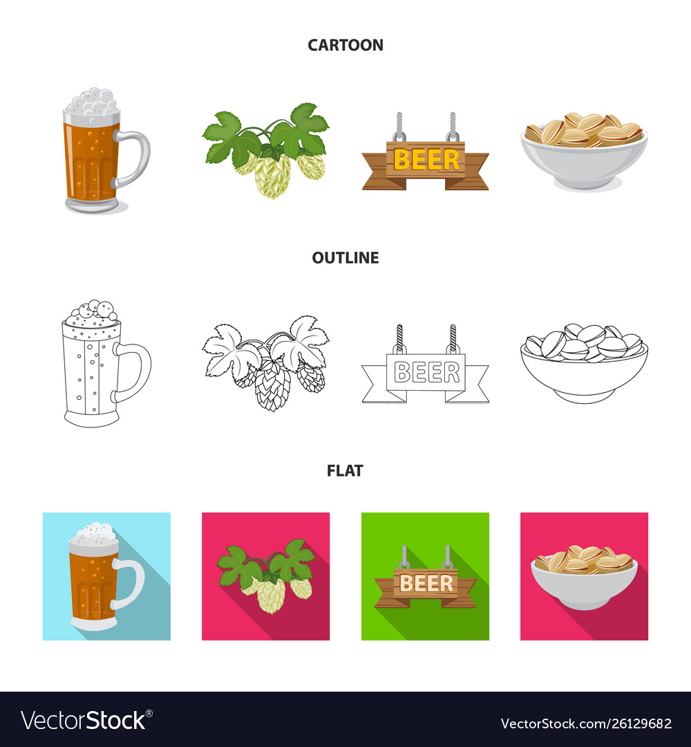 Isolated object pub and bar sign set vector image Isolated object pub and bar sign set