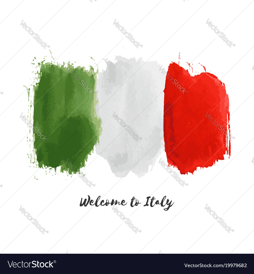 Italien Aquarell Flagge