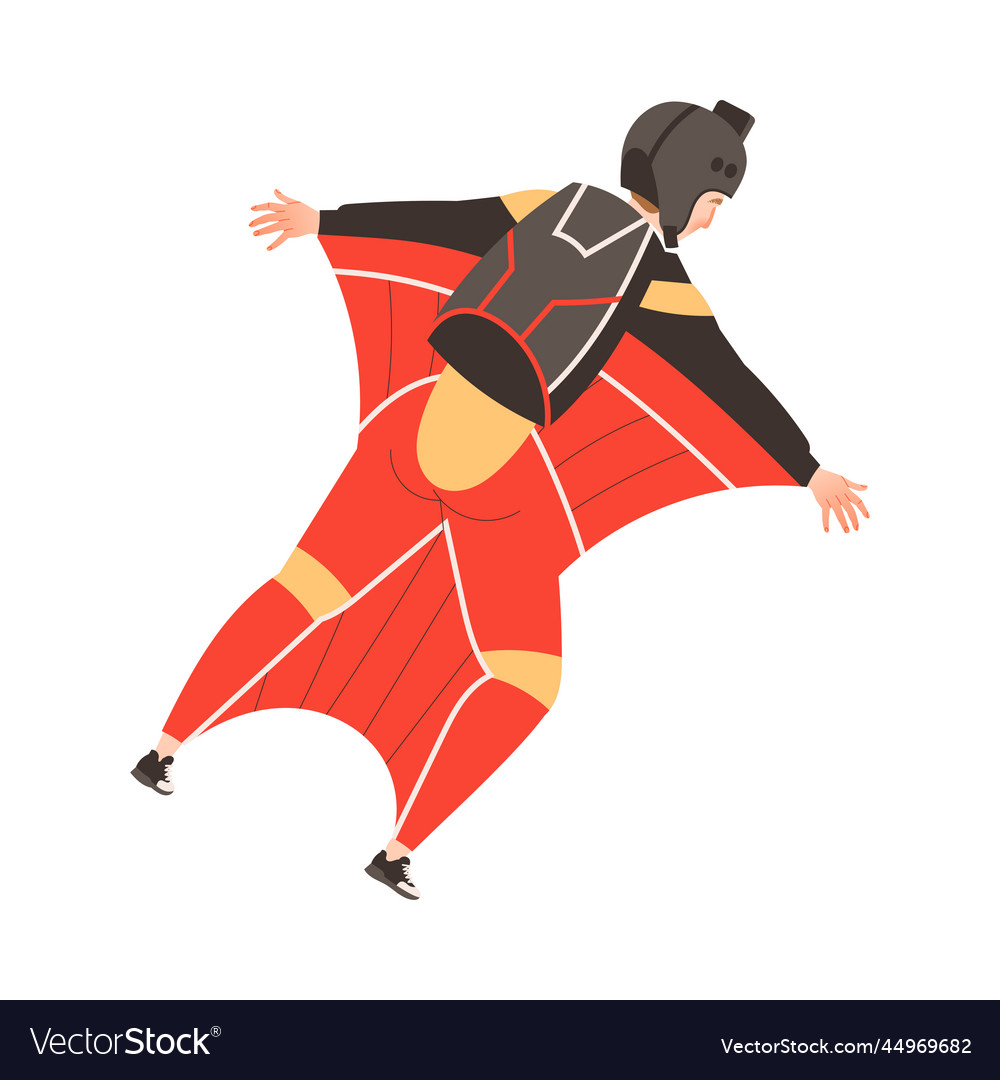 Man wingsuit flying or wingsuiting as skydiving Vector Image