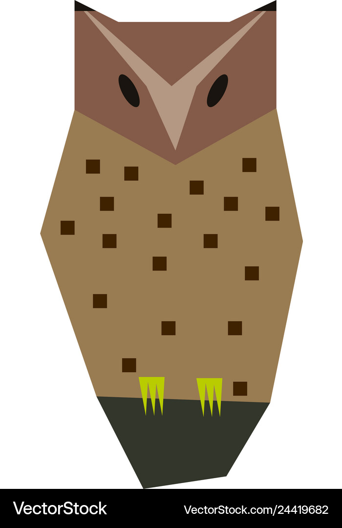 Owl flat on white Royalty Free Vector Image - VectorStock