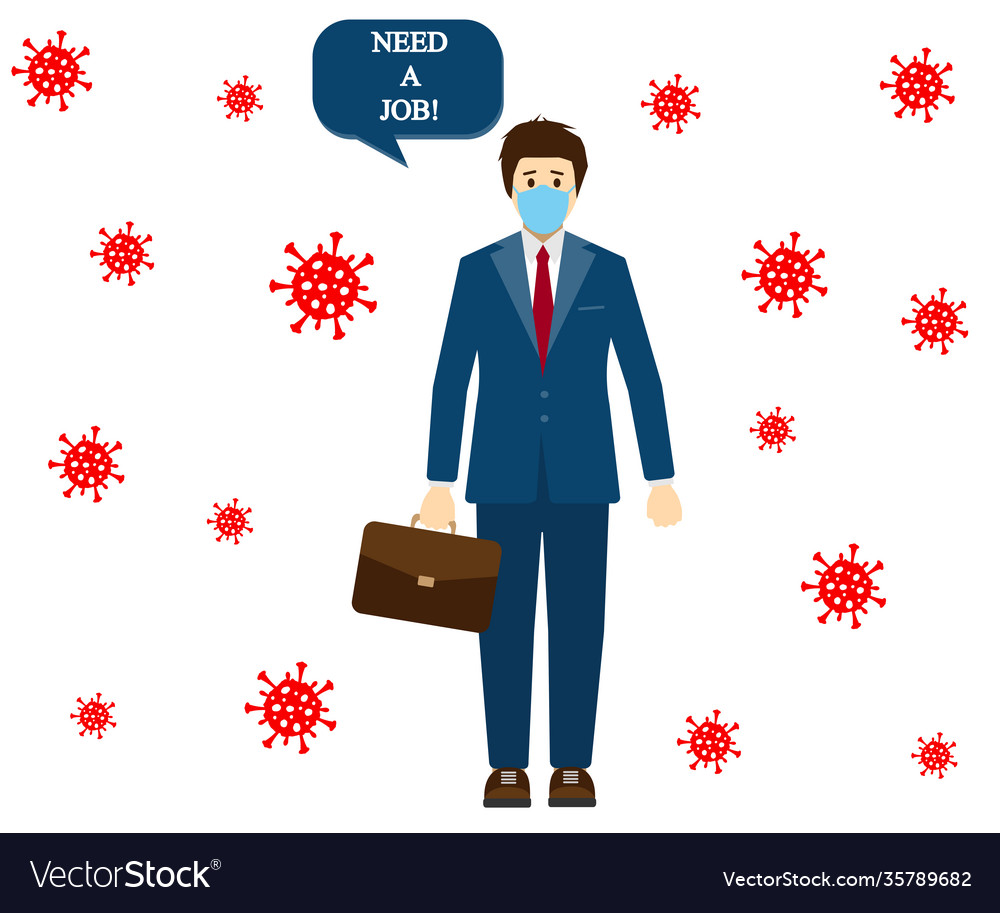 Person lost job because coronavirus man Royalty Free Vector