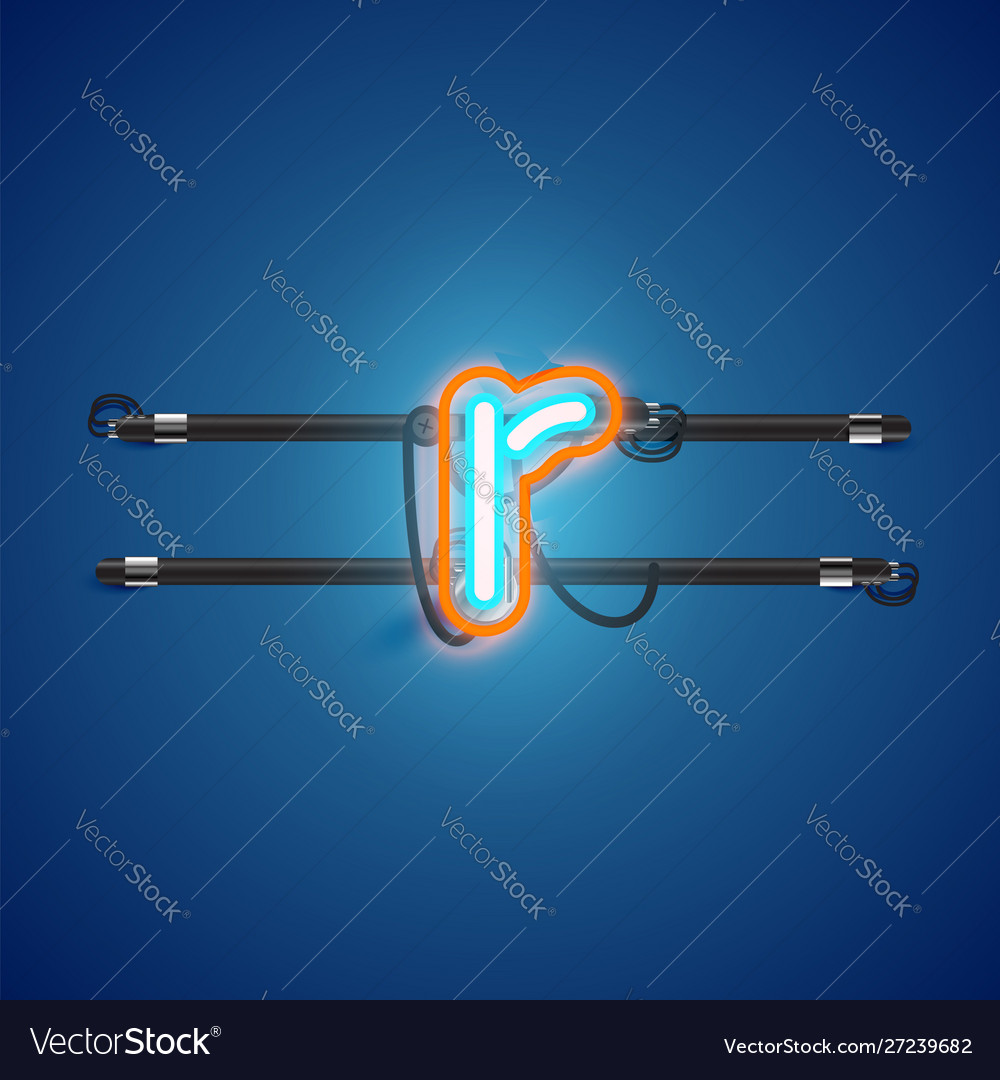 Realistic glowing double neon charcter on and off