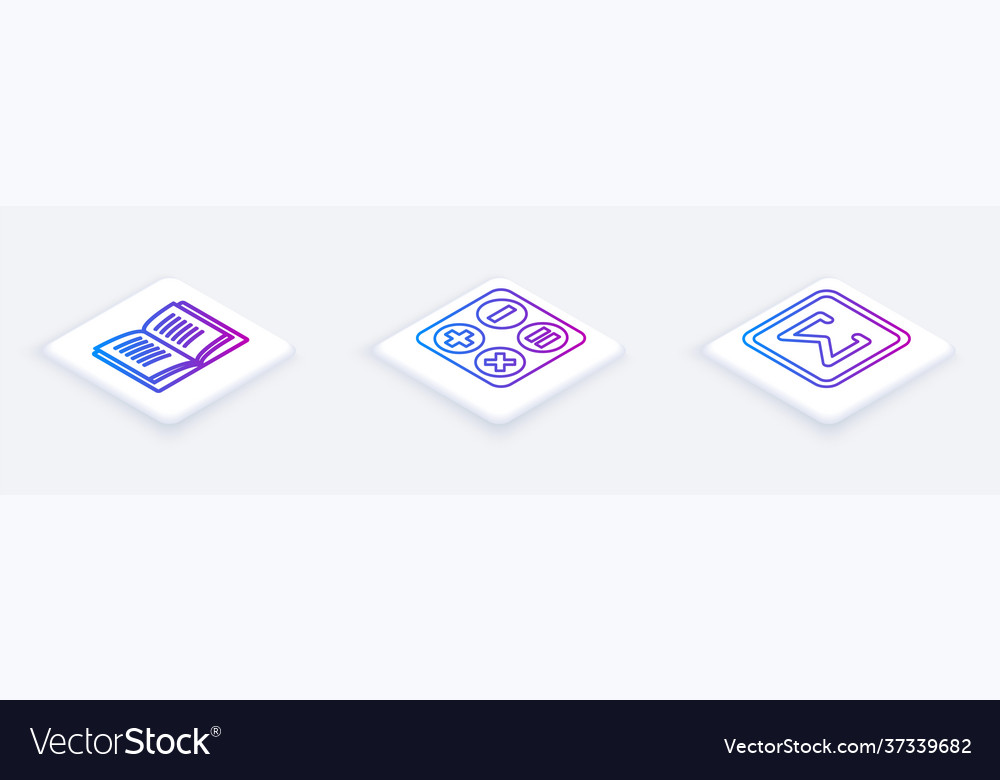 Set isometric line equation solution square root Vector Image Set isometric line equation solution square root