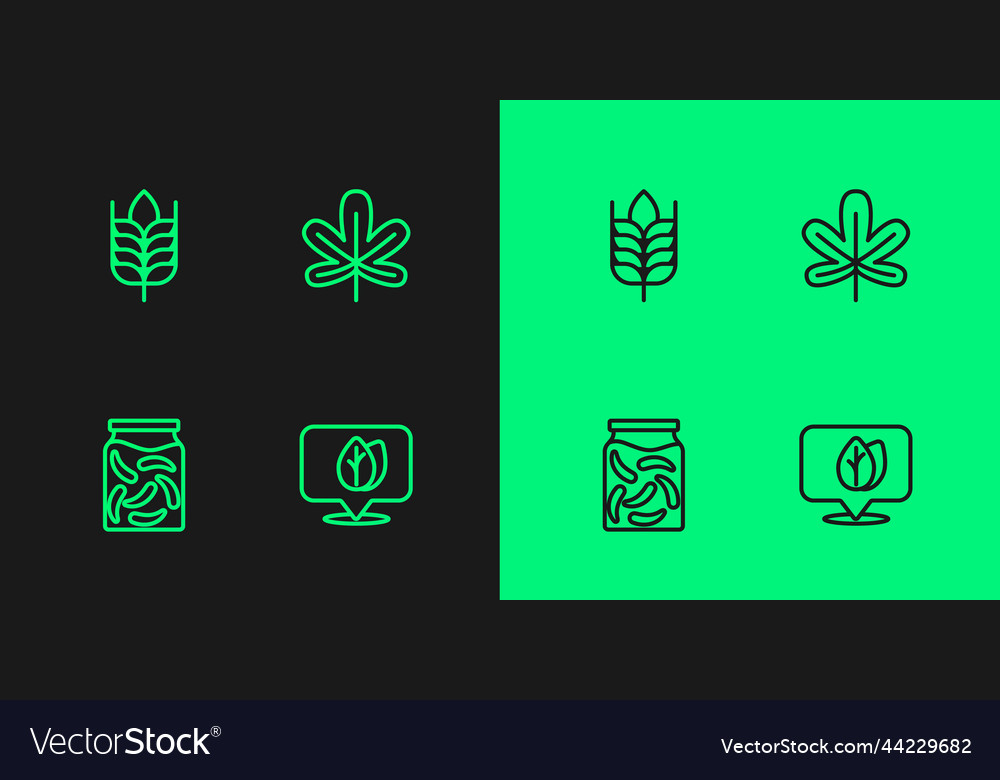 Set line location with leaf pickled cucumbers