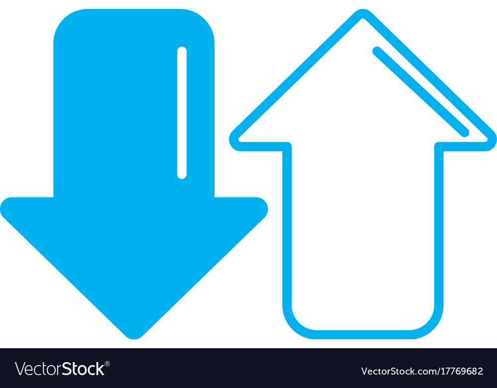 Silhouette arrows to loading digital data