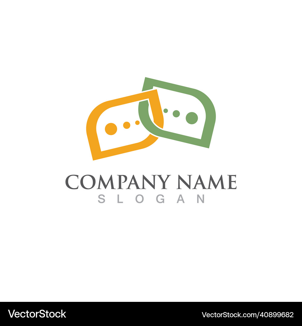 Speech bubble icon logo template Royalty Free Vector Image