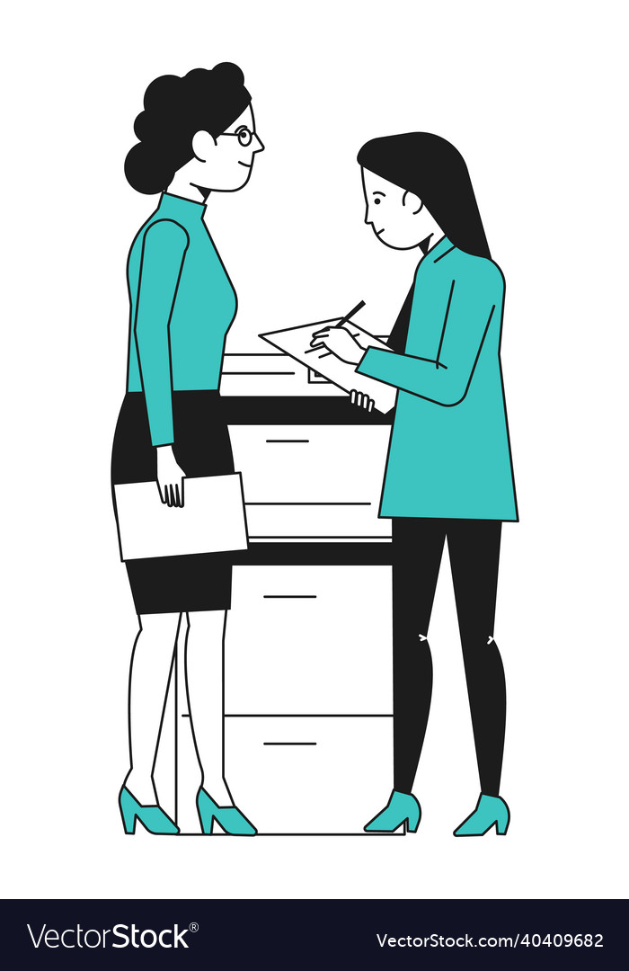 Task worker. Разговор с боссом. Job Interview illustration. Give me a task.