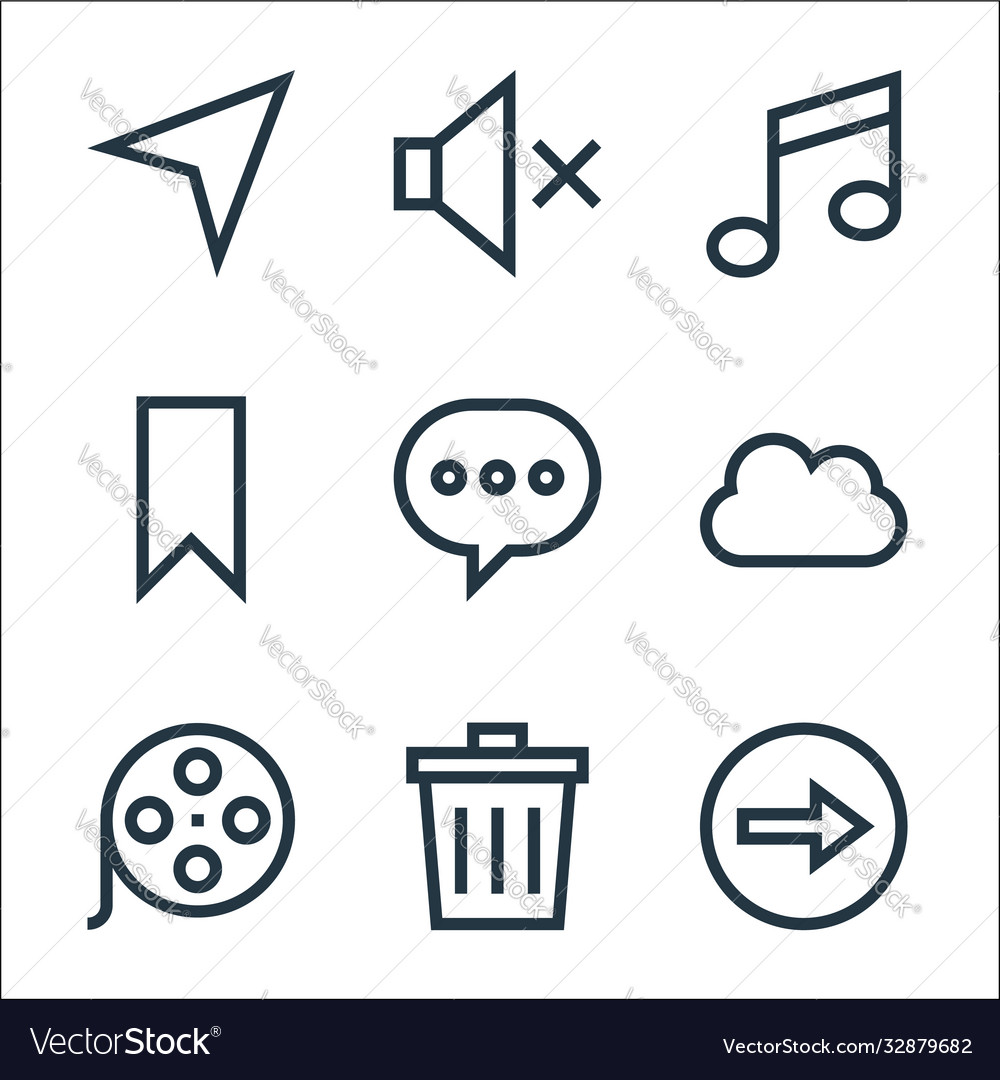 Web essentials line icons linear set quality vector image Web essentials line icons linear set quality