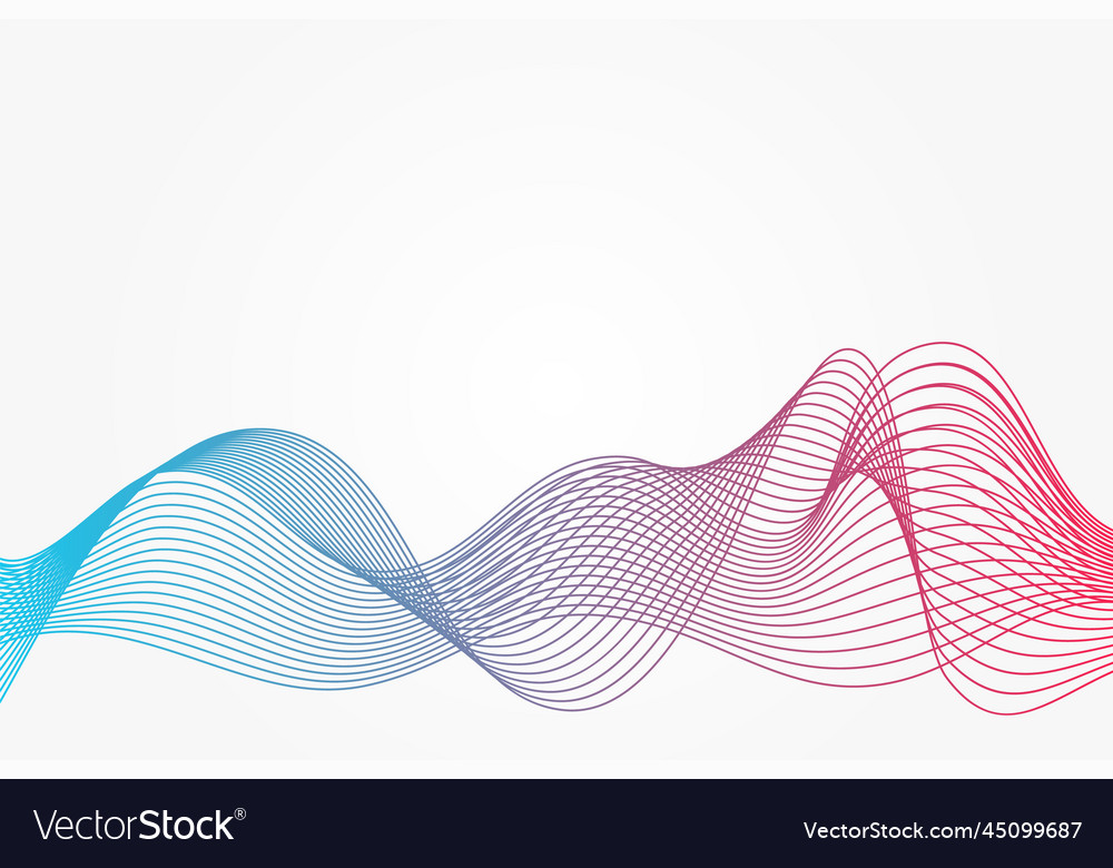 Abstract curve pattern blue and red gradient wave