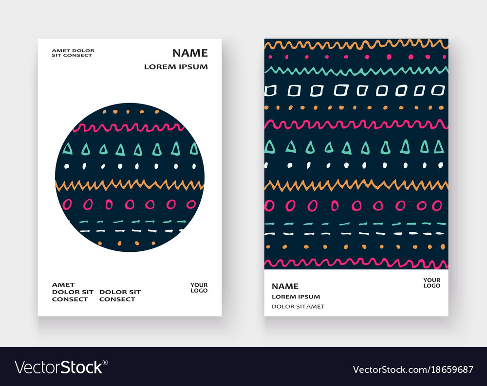 Abstract pattern with color hand drawn strokes