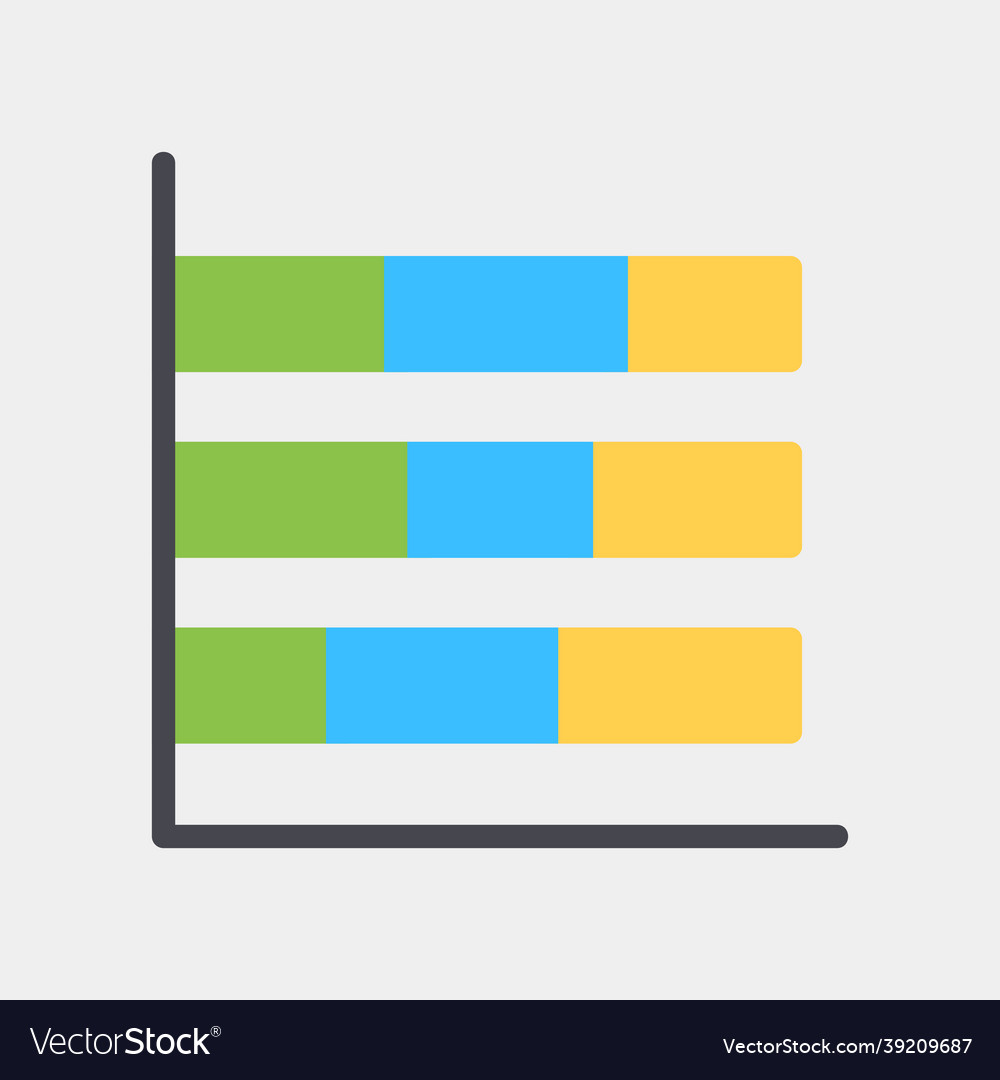 Bar chart icon in flat style for any projects vector image Bar chart icon in flat style for any projects