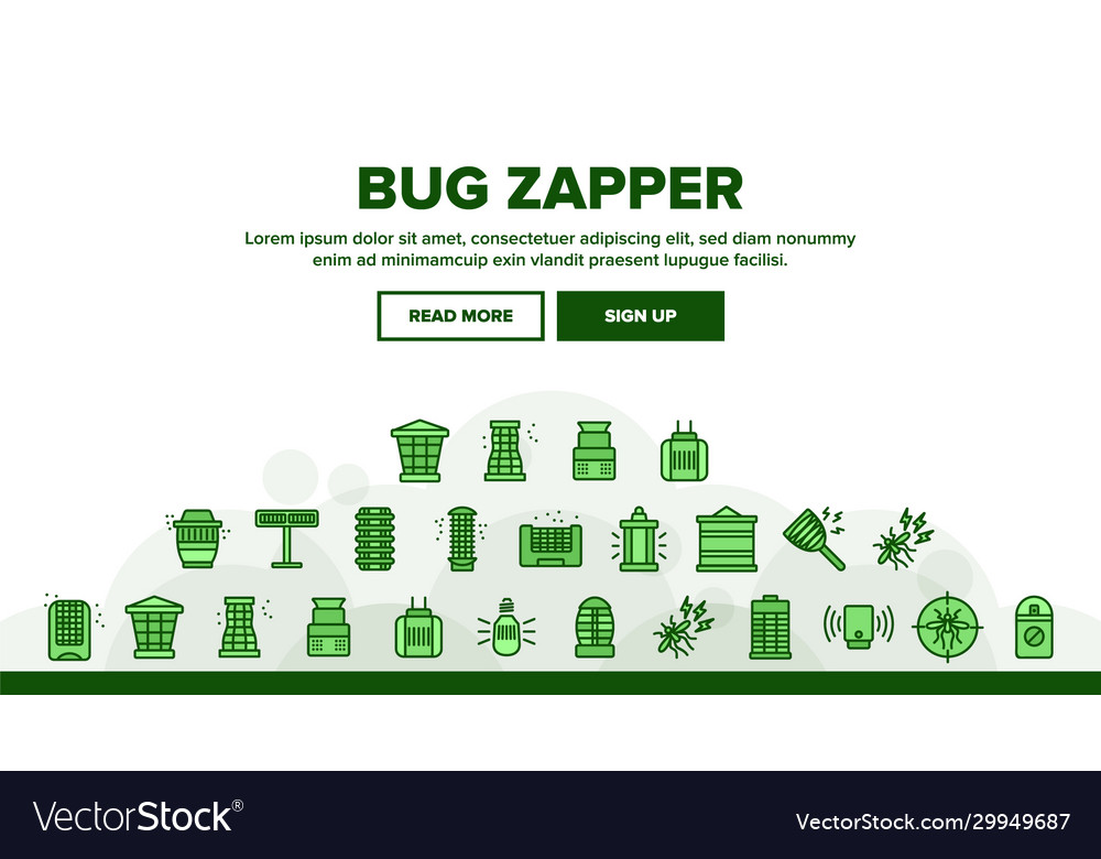 Bug zapper landing header Vector Image Bug zapper landing header