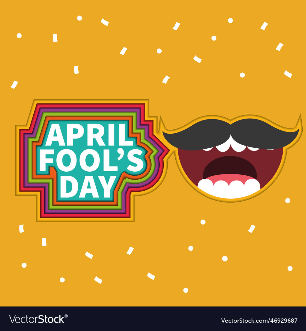 Colored april fool day template Royalty Free Vector Image