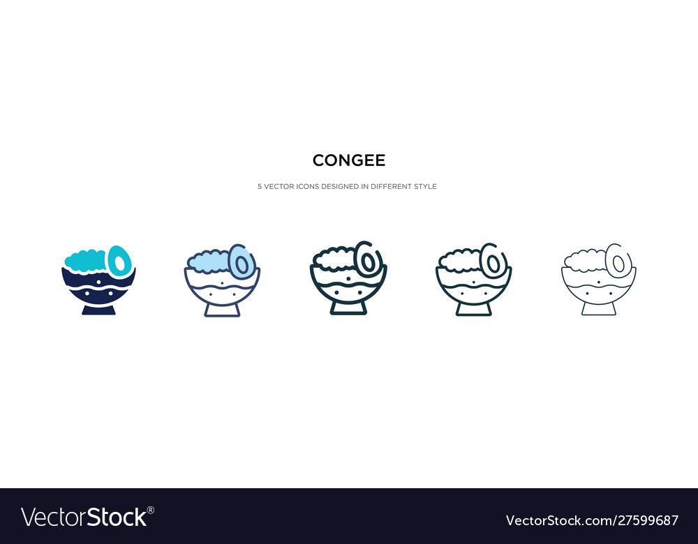 Congee icon in different style two colored