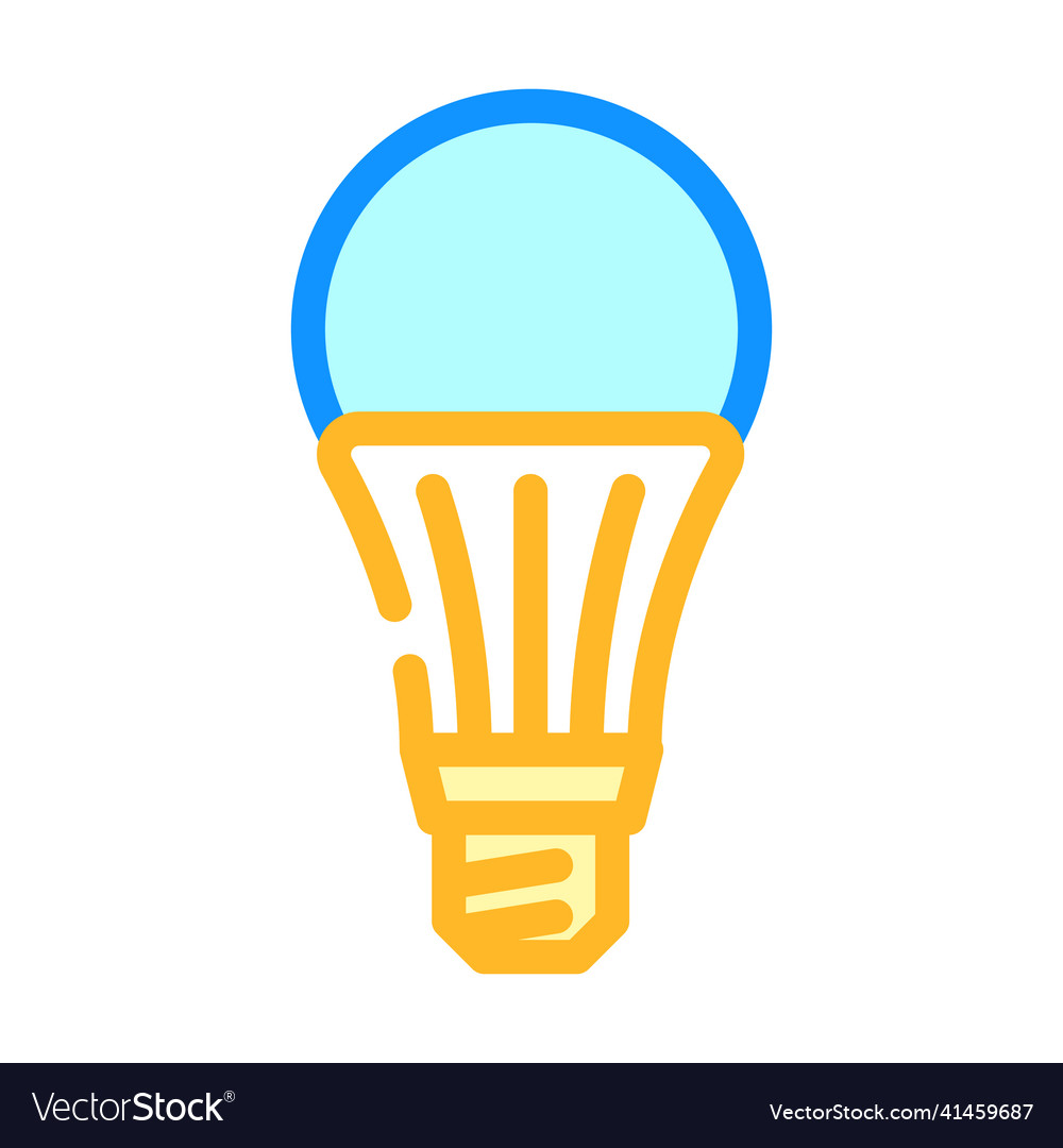 Efficient light bulb color icon vector image Efficient light bulb color icon