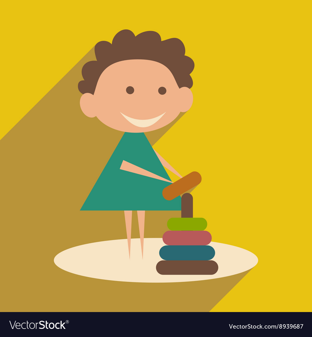 Flat with shadow icon and mobile application child