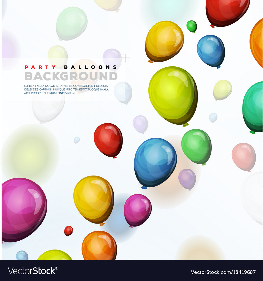 Flying helium balloons background Royalty Free Vector Image