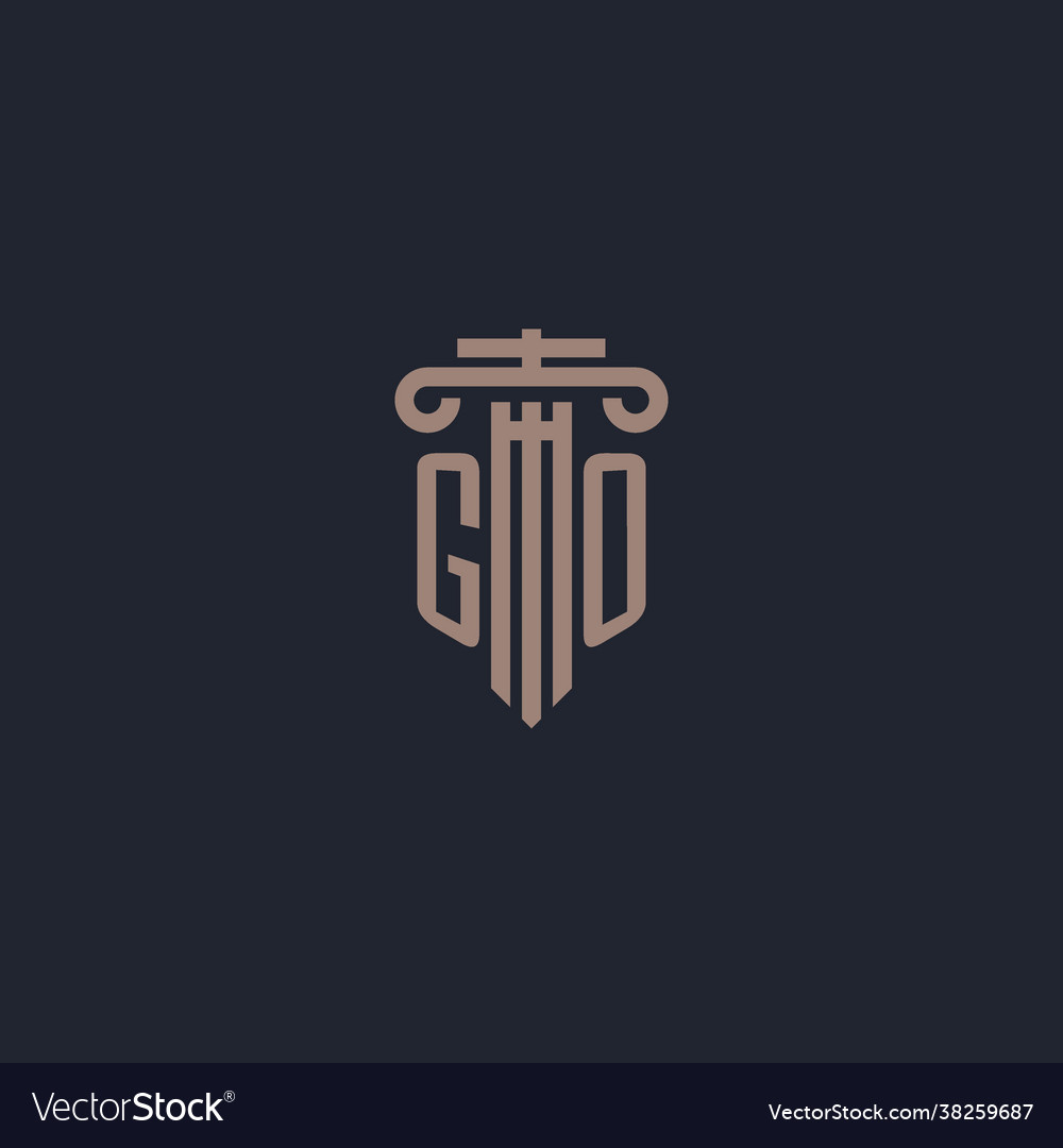 Go initial logo monogram with pillar style design